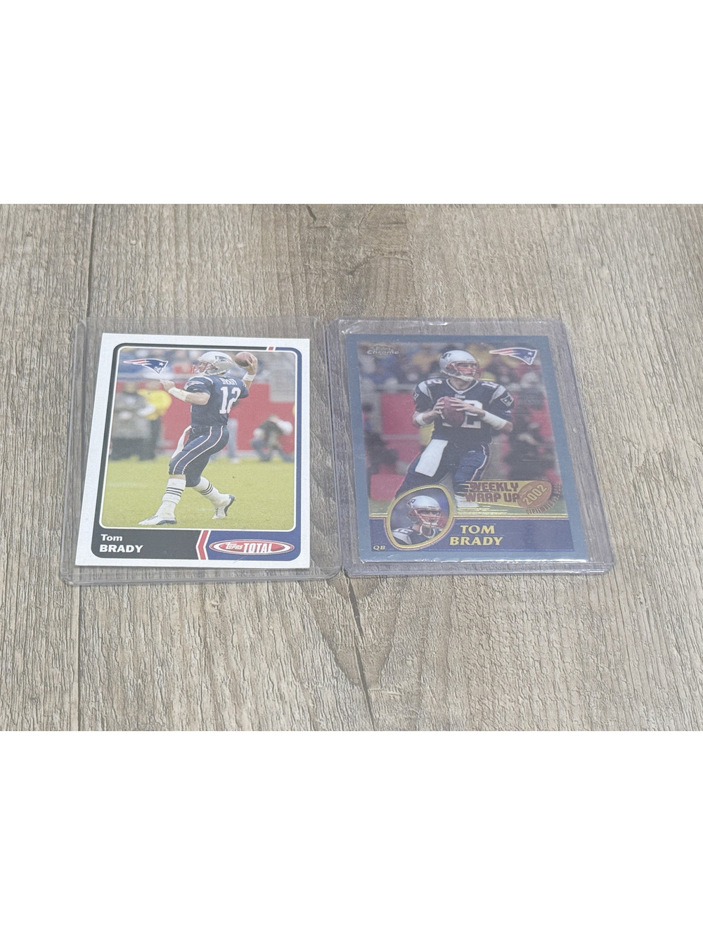 2003 Topps Chrome Tom Brady #148 + Topps Total 2 Card Lot New England Patriots
